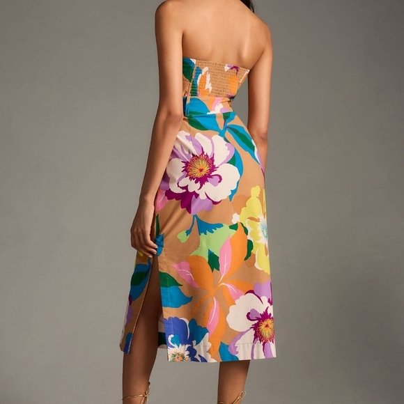 Maeve/ Anthropologie Floral Strapless Midi Skirt - Picture 3 of 11